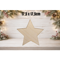 Gwiazdka 5-ramienna 2 17,5cm, gwiazdka 17,5cm, sklejka 3mm